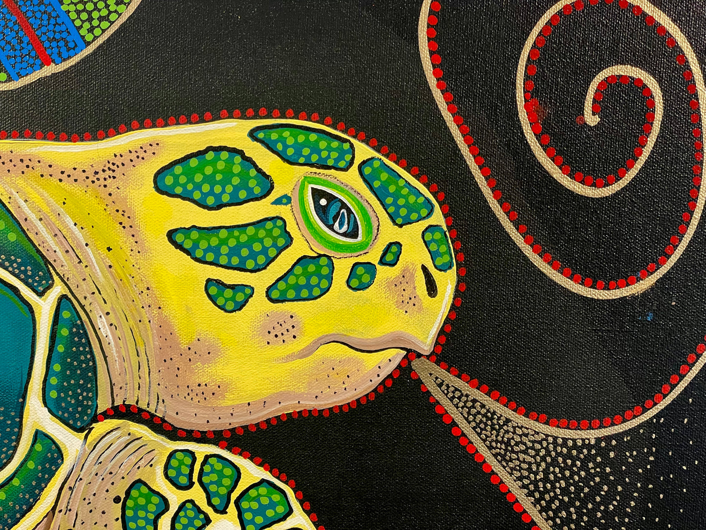 Green Turtle Making Stars