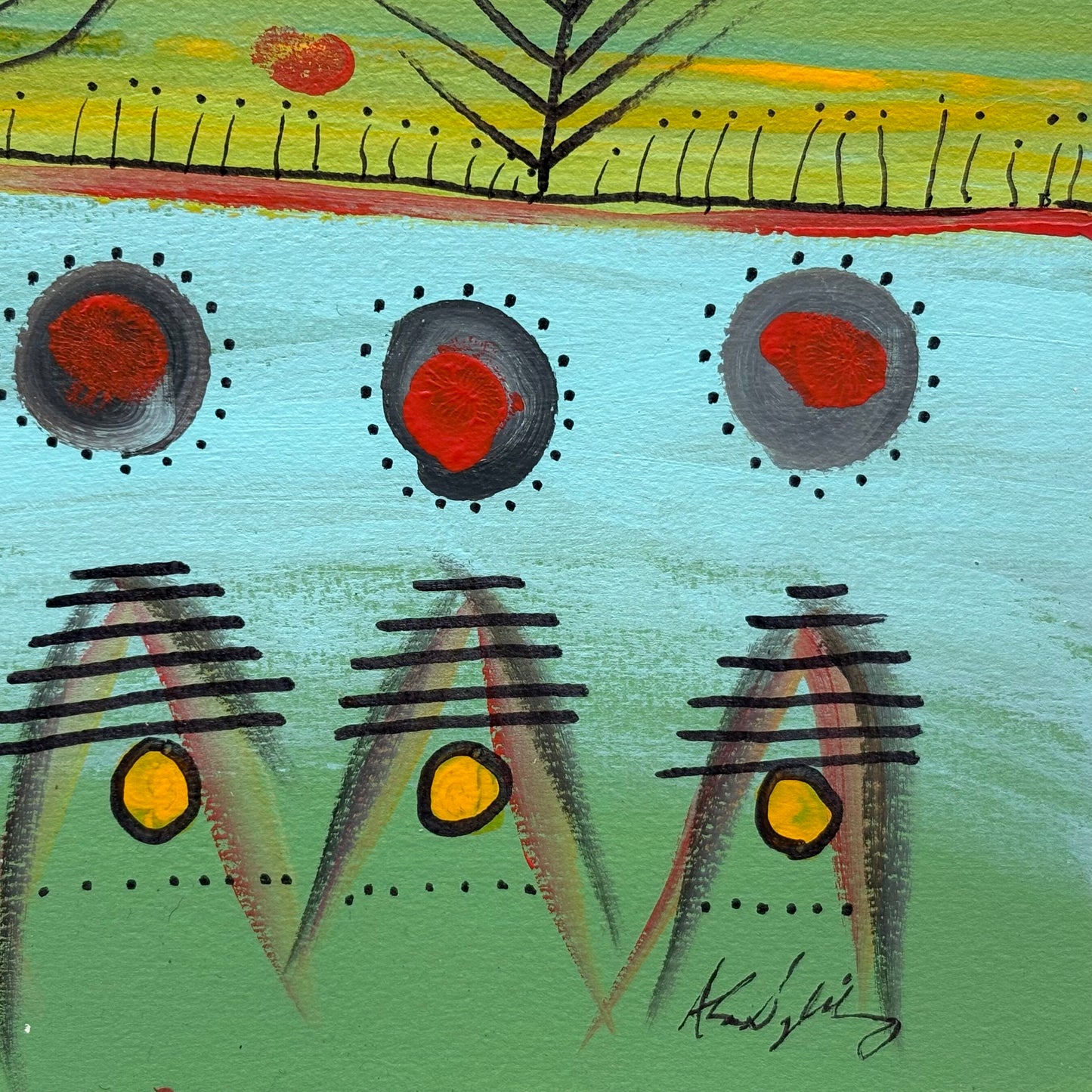 Red on Black Dots, 2002