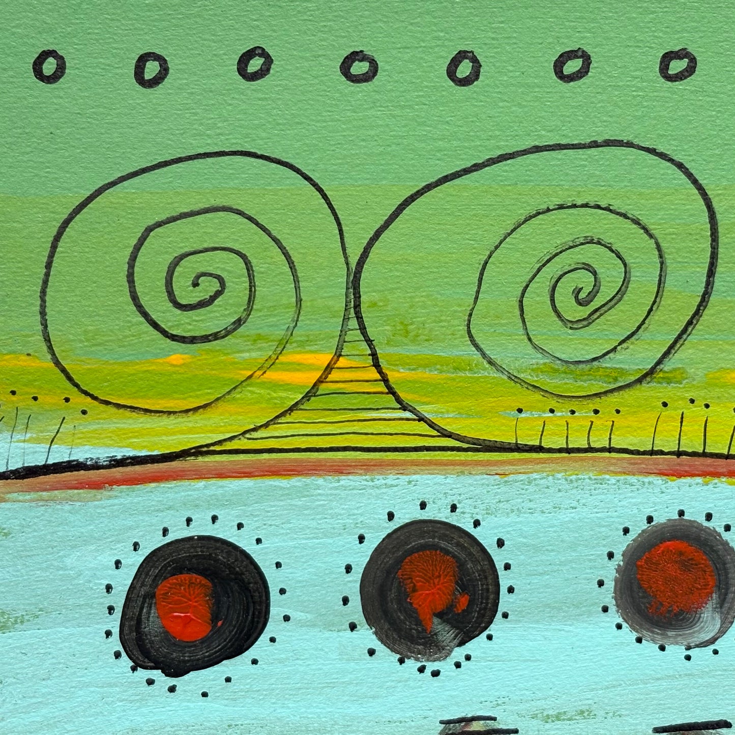 Red on Black Dots, 2002