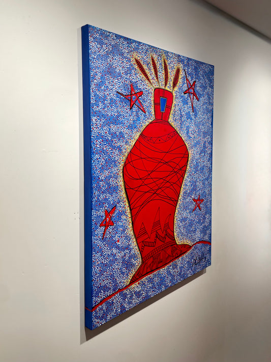 Shaman with Four Red Feathers