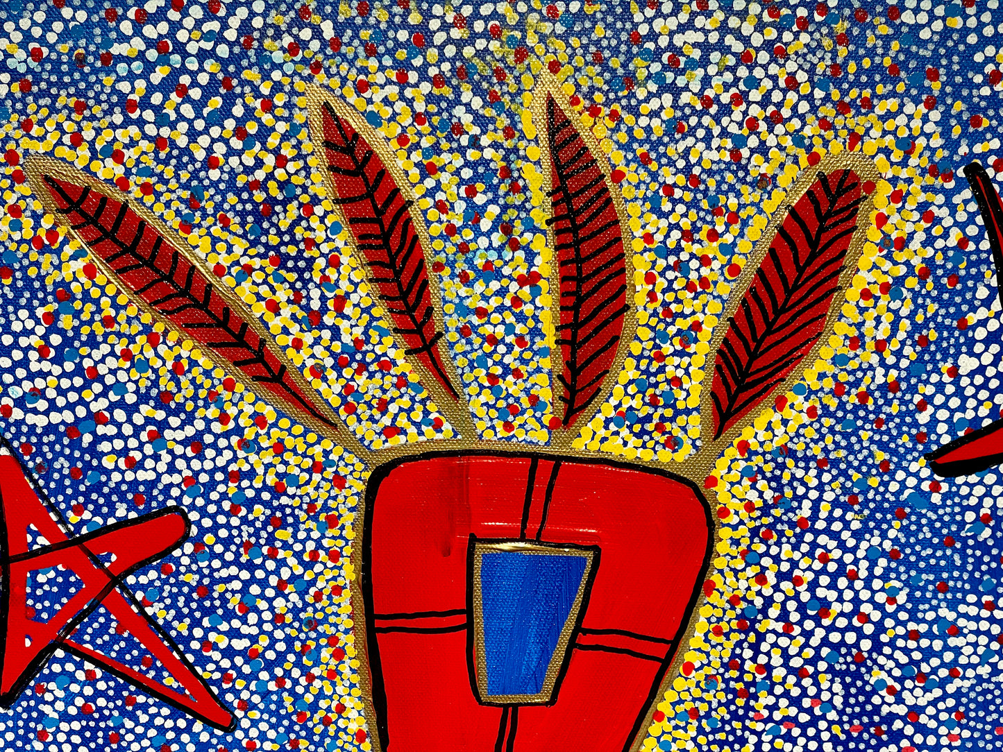 Shaman with Four Red Feathers