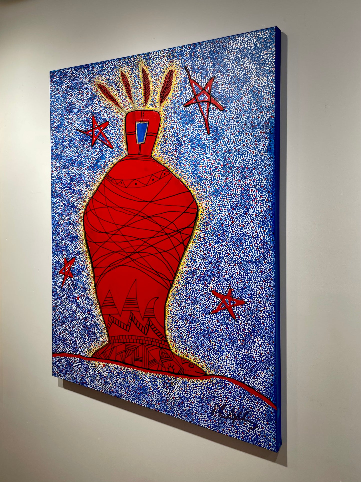 Shaman with Four Red Feathers