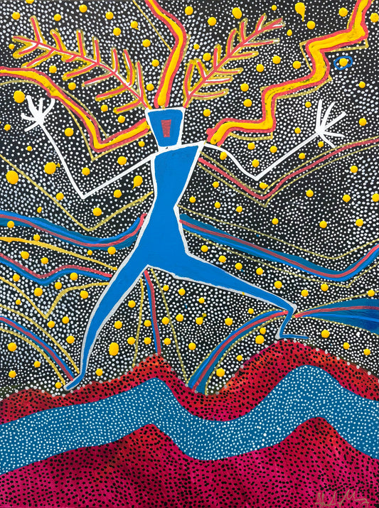 Man Standing on Red Earth, 2024