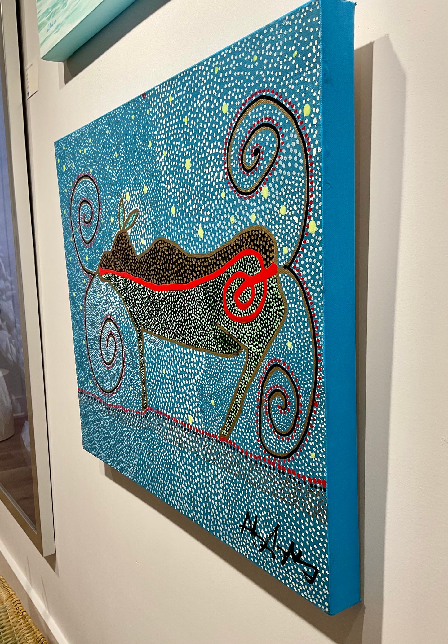 Black Female Moose with Stars Around It
