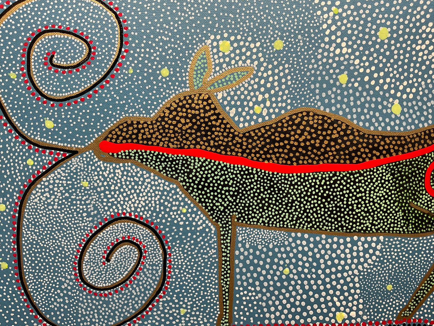 Black Female Moose with Stars Around It