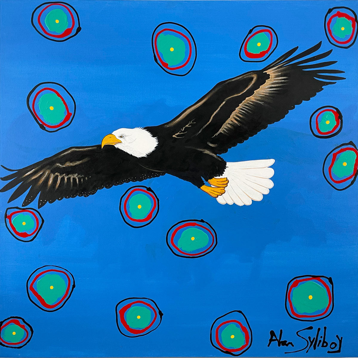 Eagle Flying with Spirits