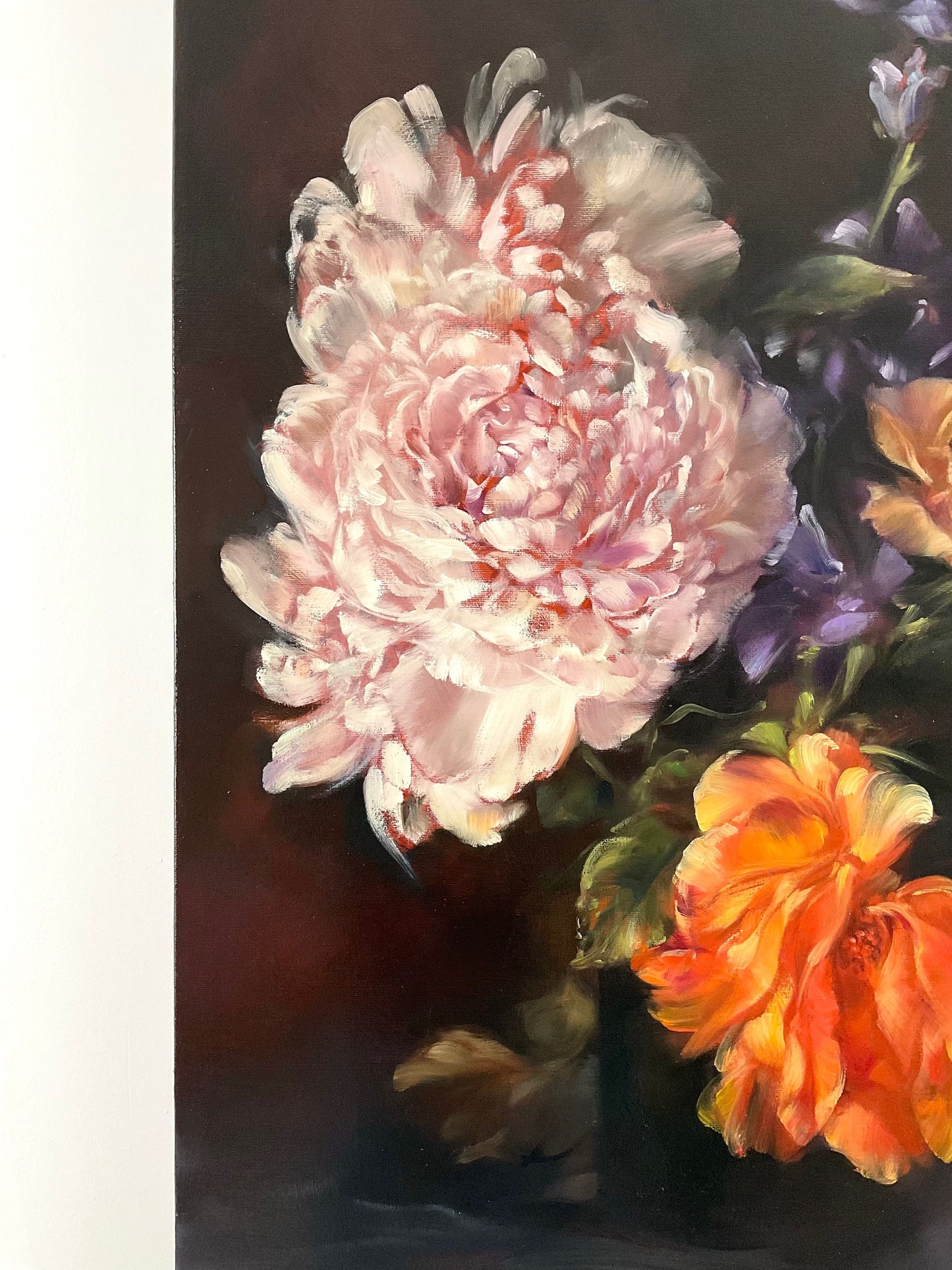 Still Life with Charm Campanula and Peonies