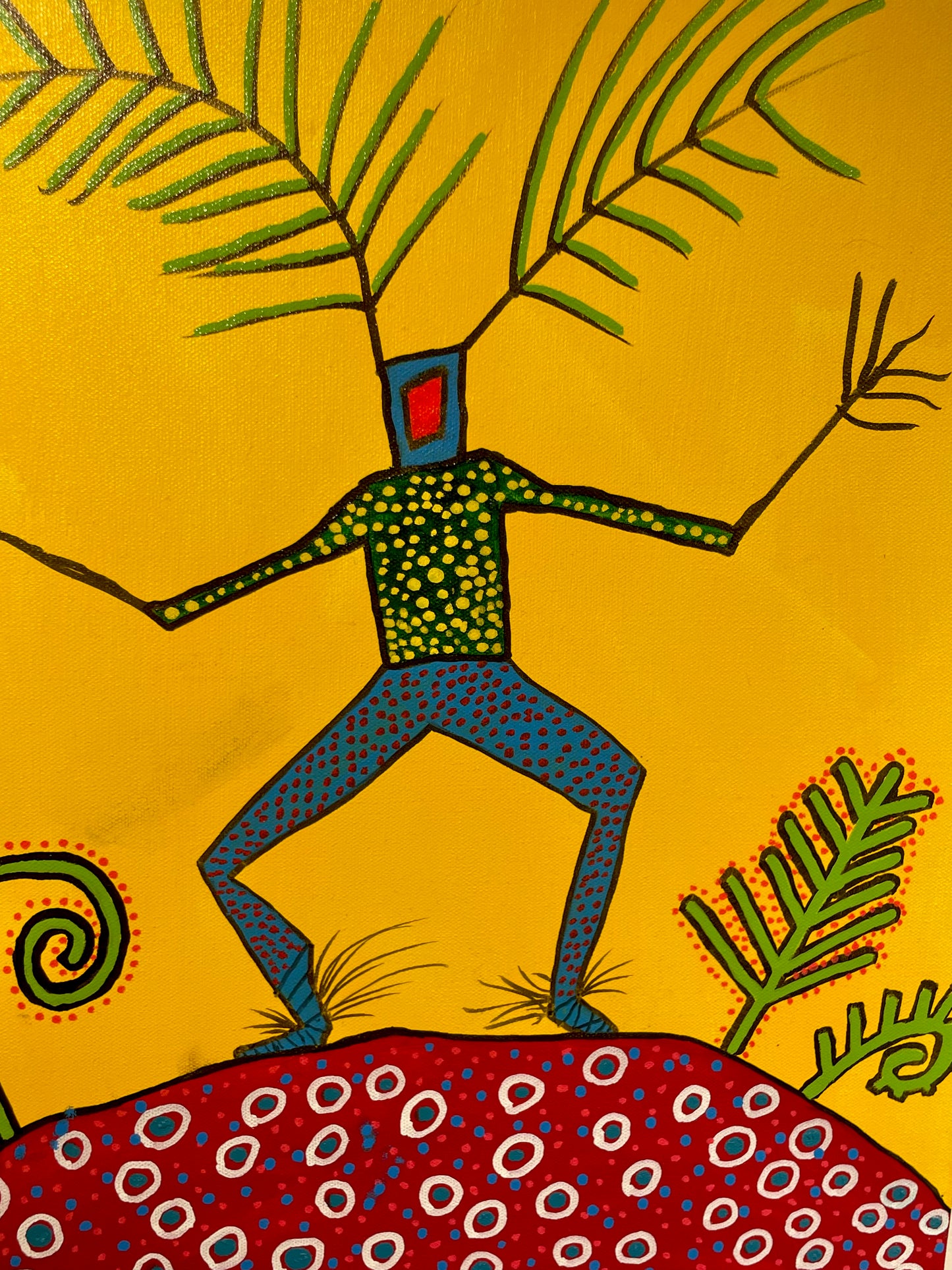 Mi'kmaw Man Standing on Red Earth