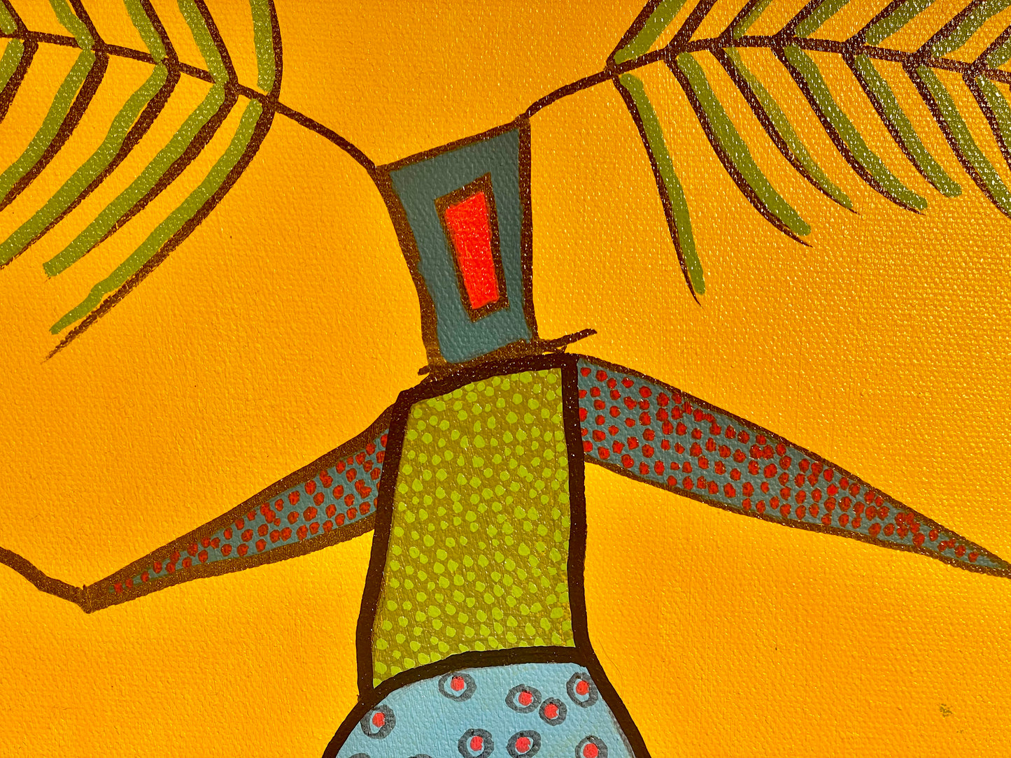 Mi'kmaw Woman Standing on Red Earth