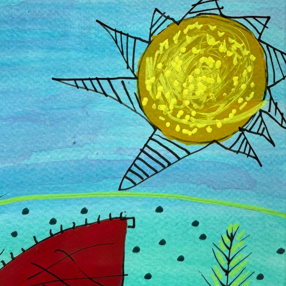 Two Red Caribou Under Sun