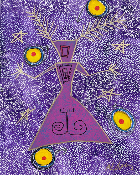 Purple Woman With Mini Stars