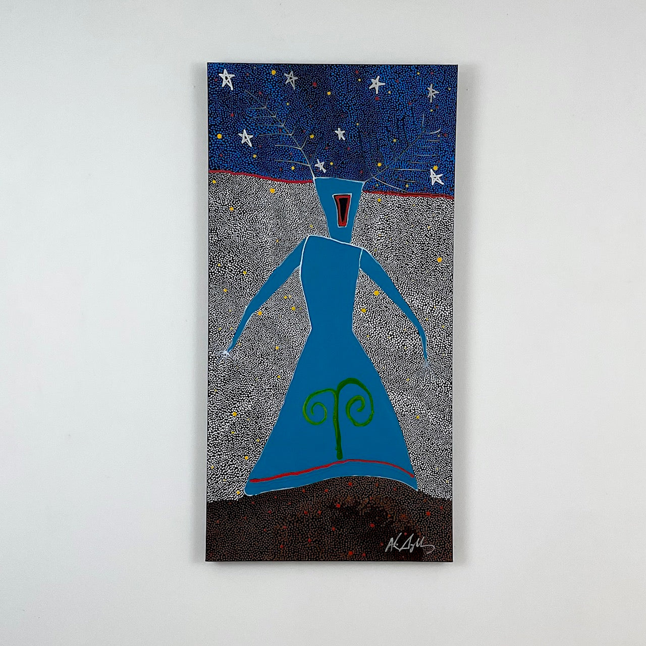 Blue Woman on a Starry Night