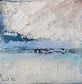 Abstract art piece with textured white and gray brushstrokes