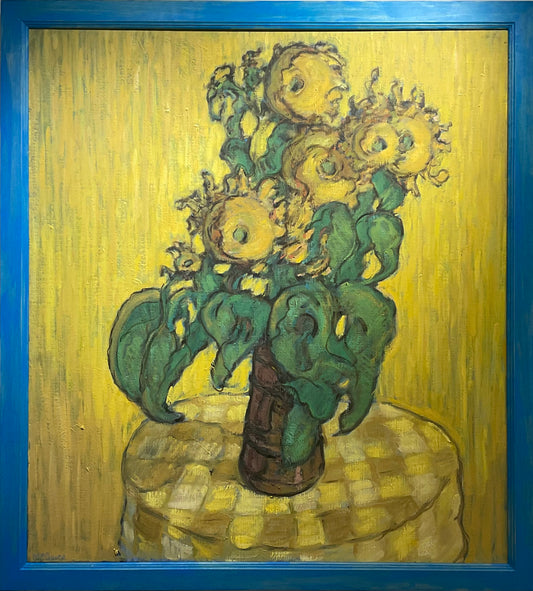 Sunflowers in Copper Pot