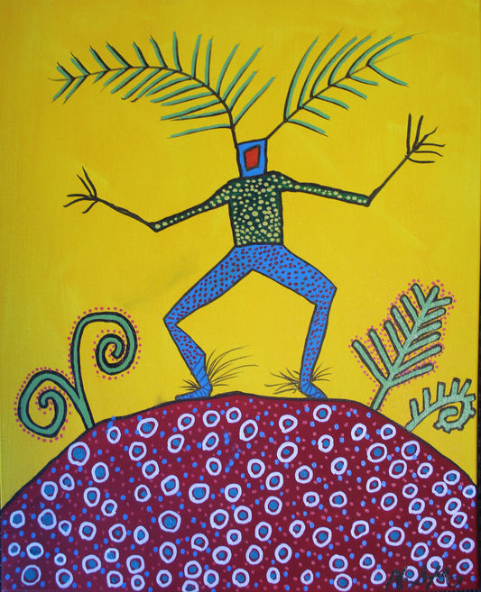 Mi'kmaw Man Standing on Red Earth