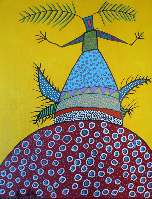 Mi'kmaw Woman Standing on Red Earth