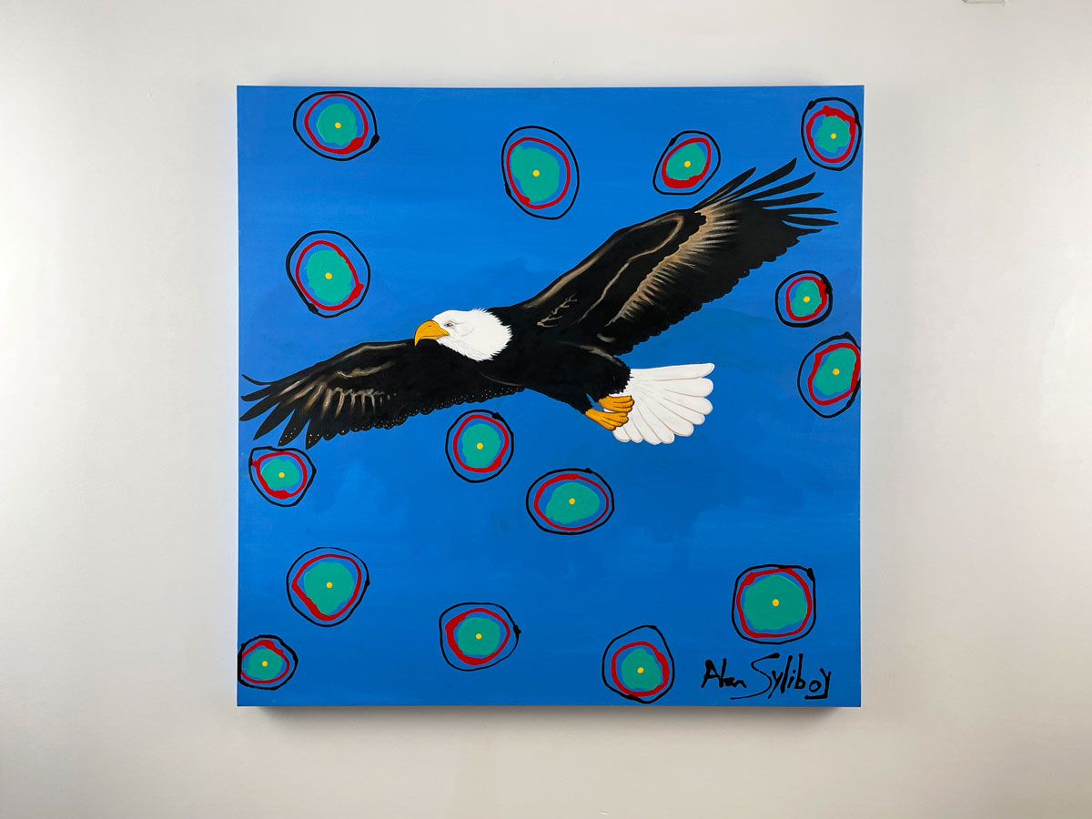 Eagle Flying with Spirits